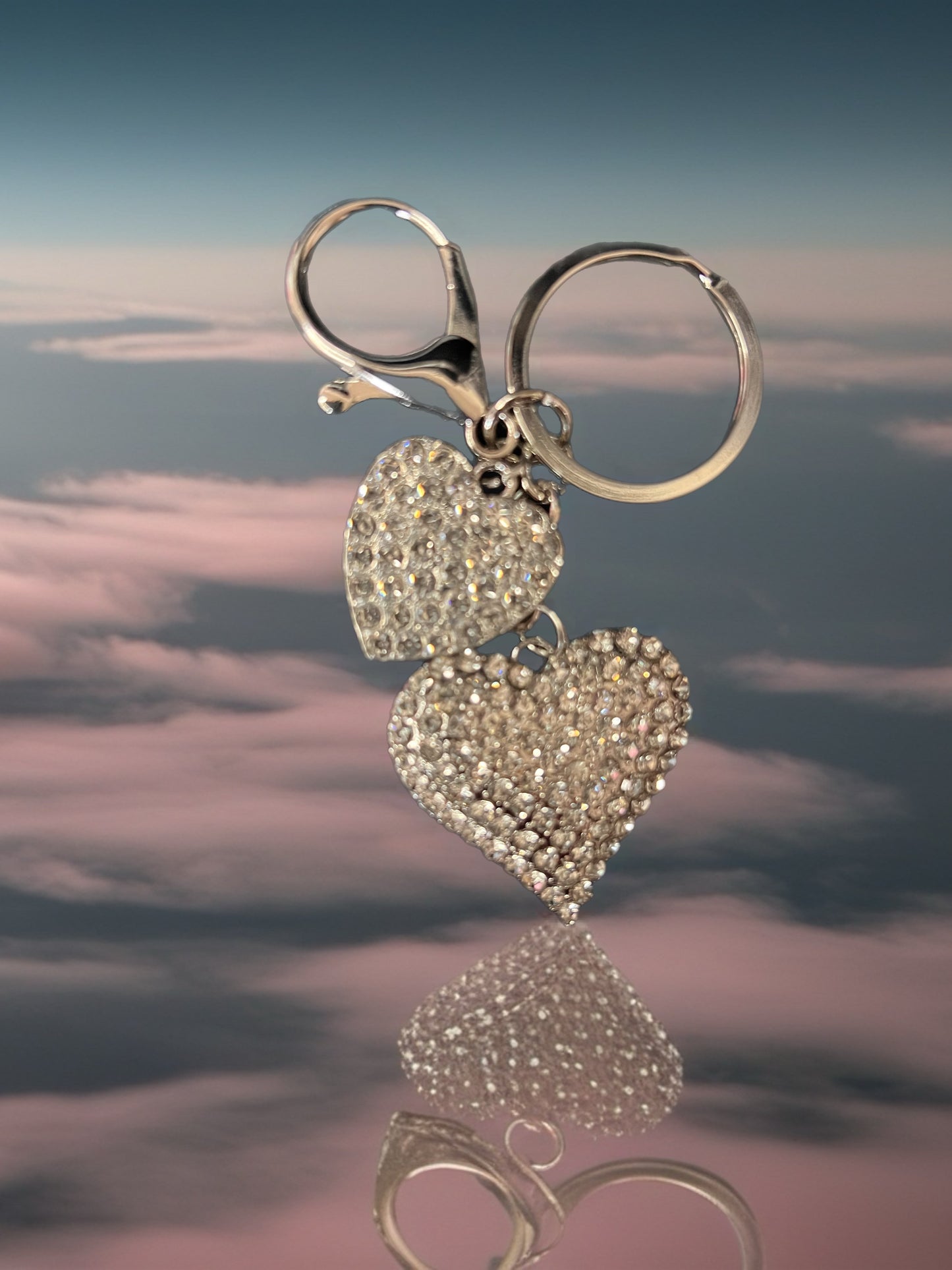 Double Heart Keychain/Bag Charm