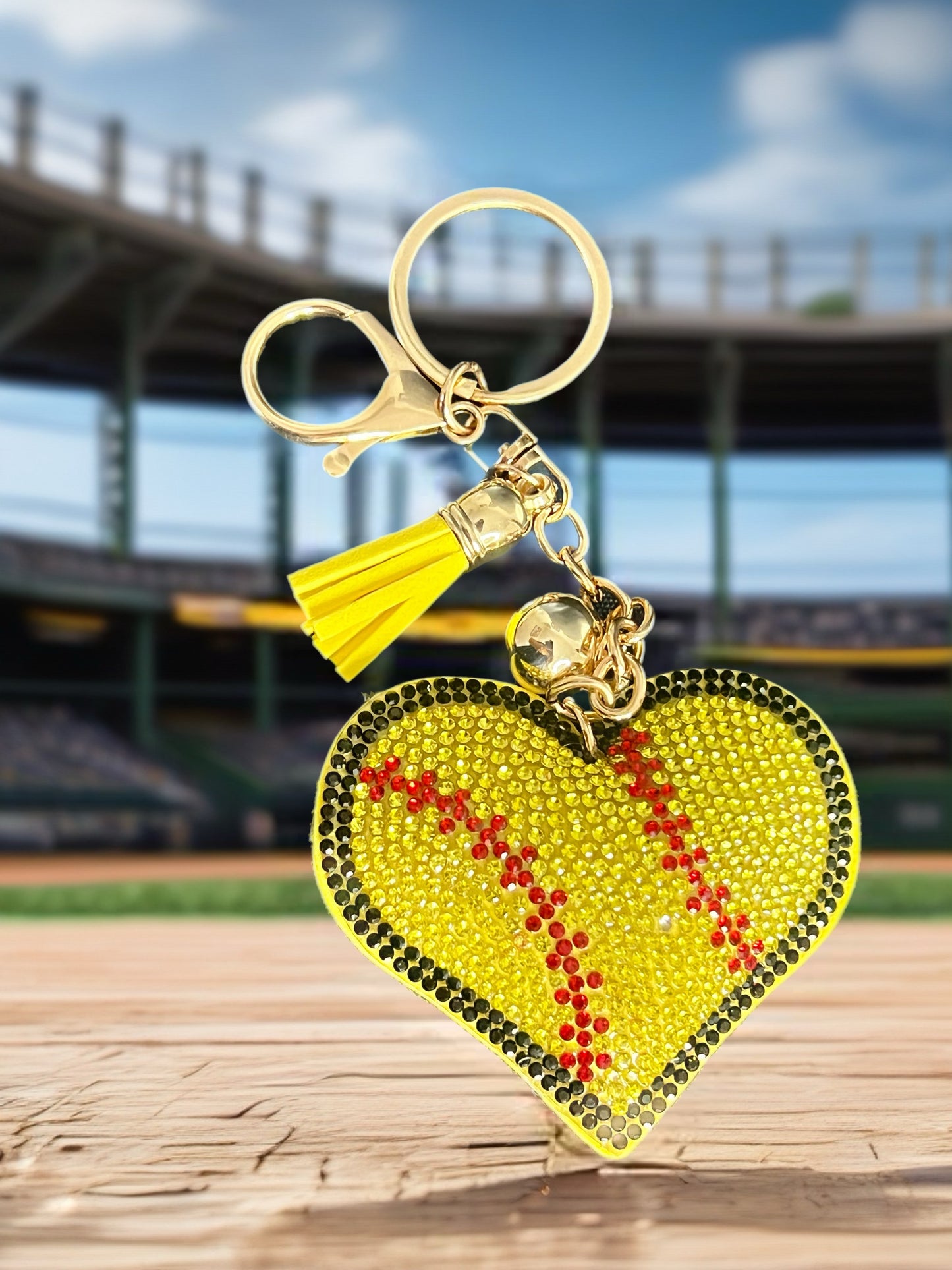 Softball Heart Keychain