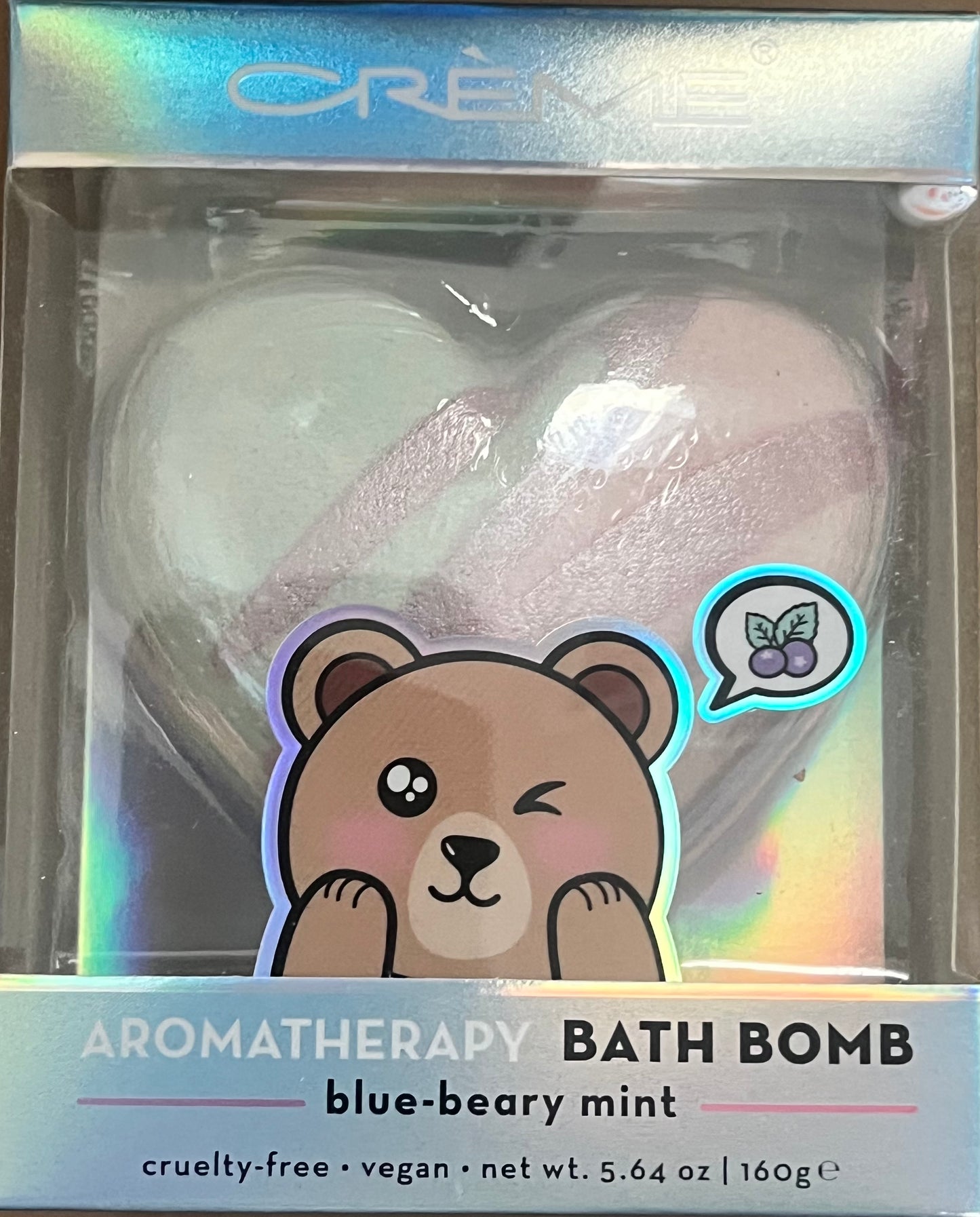 The Crème Shop aromatherapy bath bomb blue-beary mint