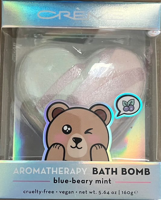 The Crème Shop aromatherapy bath bomb blue-beary mint