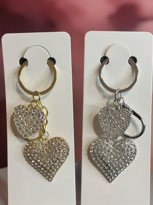 Double Heart Keychain/Bag Charm